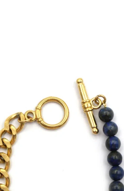 Rebl Gender Inclusive Lapis Cuban Link Bracelet