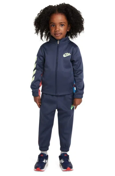 Nike Kids' Dri-fit Colorblock Track Jacket & Pants Set In Blue