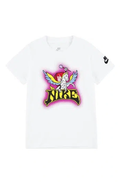 Nike Kids' Icon Logo Graphic T-shirt In White
