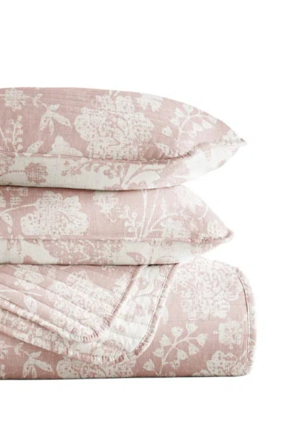 Homespun Pattern Reversible Quilt & Sham Set
