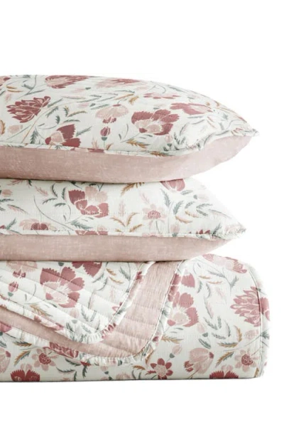Homespun Pattern Reversible Quilt & Sham Set