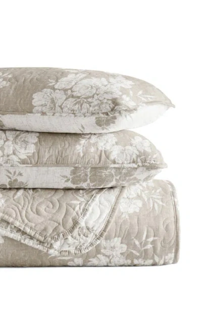 Homespun Pattern Reversible Quilt & Sham Set