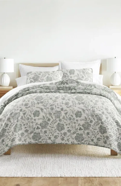 Homespun Pattern Reversible Quilt & Sham Set