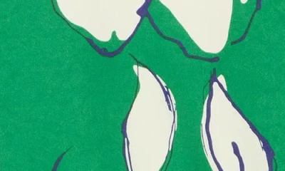 Renee C Floral Knotted Top In Green
