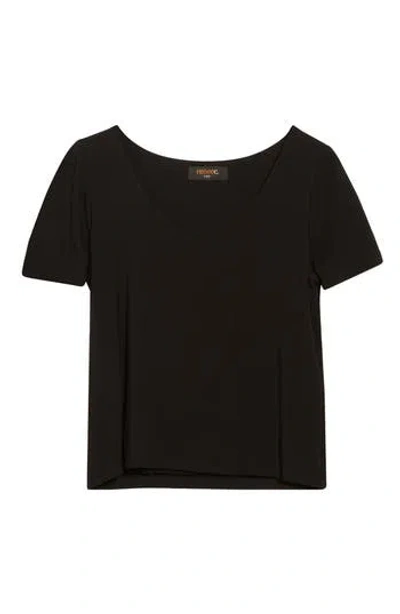 Renee C Scoop Neck Knit Top In Black