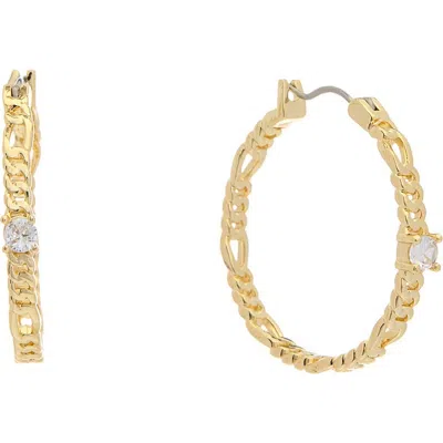 Juvell Cubic Zirconia Chain Hoop Earrings In Gold