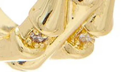 Juvell Bamboo Hoop Earrings In Gold