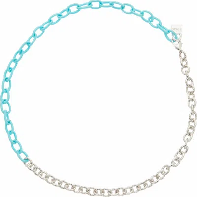 Juvell 18k Plated Silk Link Necklace In Blue