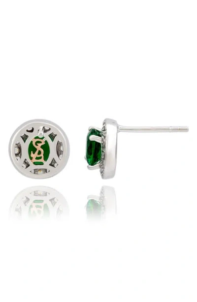 Suzy Levian Cz Halo Stud Earrings