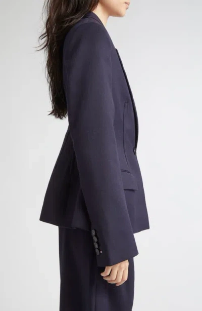 Stella Mccartney Molded Wool Gabardine Blazer In Blue
