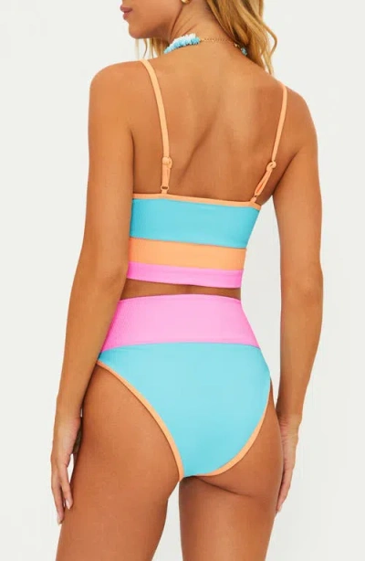 Beach Riot Emmy Colorblock High Waist Bikini Bottoms In Multi