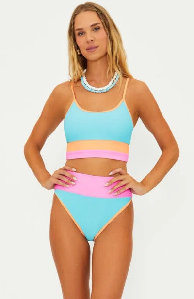 Beach Riot Emmy Colorblock High Waist Bikini Bottoms In Multi