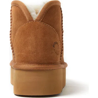 Dearfoams Fireside Kingston Genuine Shearling Platform Bootie