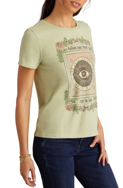 Lucky Brand Follow Your Heart Embellished Cotton Graphic T-shirt In Green