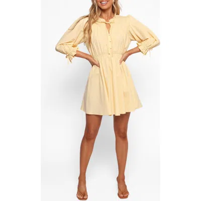Petal And Pup Petal & Pup Russell Long Sleeve Minidress In Yellow