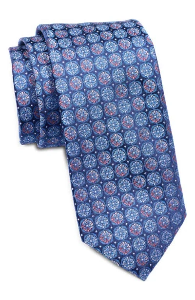 Nordstrom Glover Medallion Silk Tie In Blue