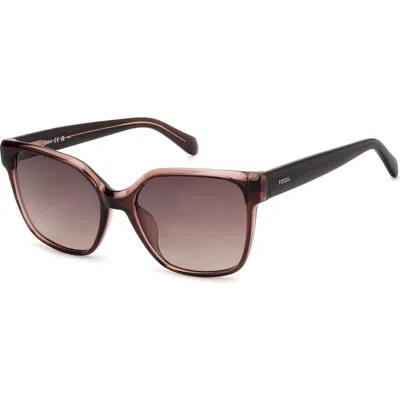 Fossil 55mm Gradient Cat Eye Sunglasses In Brown