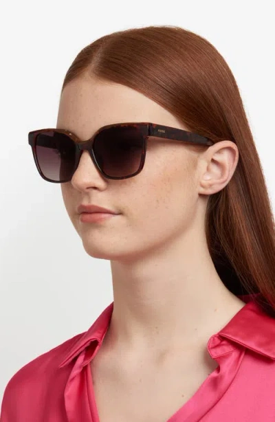 Fossil 55mm Gradient Cat Eye Sunglasses In Brown