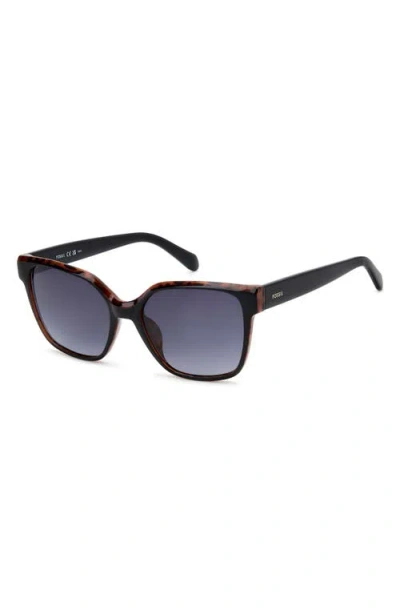 Fossil 55mm Gradient Cat Eye Sunglasses In Blue