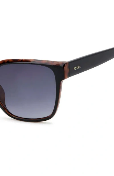 Fossil 55mm Gradient Cat Eye Sunglasses In Blue