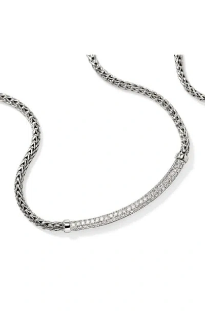 John Hardy Jh Essential Diamond Necklace In Metallic