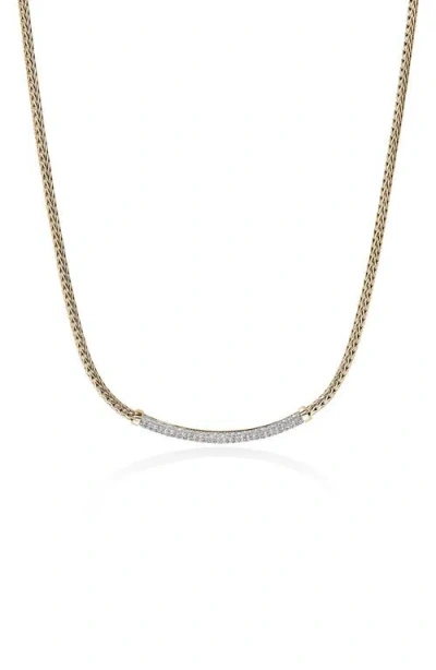 John Hardy 14kt Yellow Gold Jh Essential Diamond Necklace In Gold