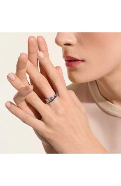 John Hardy Jh Essential Pavé Crossover Ring, Sterling Silver, Gemstones In Metallic