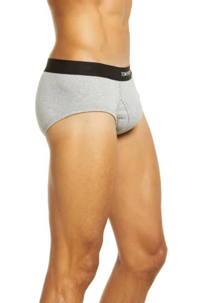 Tom Ford 2-pack Cotton Stretch Jersey Briefs In Gray