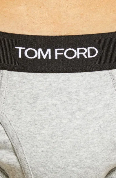 Tom Ford 2-pack Cotton Stretch Jersey Briefs In Gray