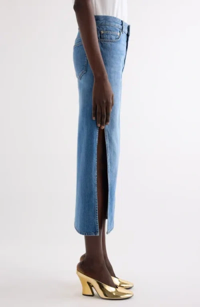 Givenchy Blue Long Denim Skirt In Blue