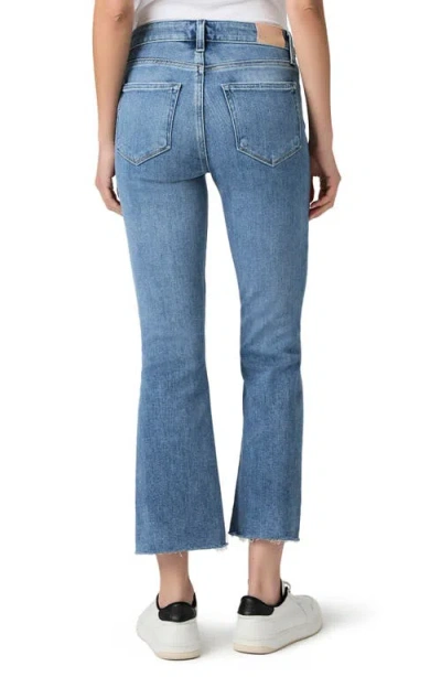 Paige Colette Raw Hem High Waist Crop Flare Jeans In Blue