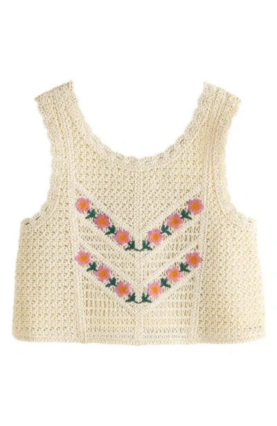 Next Kids' Embroidered Cotton Woven Top & Shorts Set In Neutral