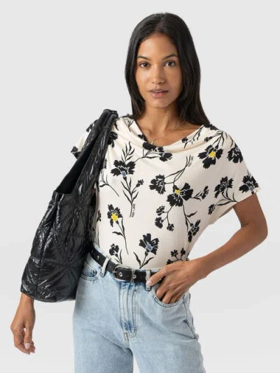 Saint + Sofia Cowl Neck Tee
