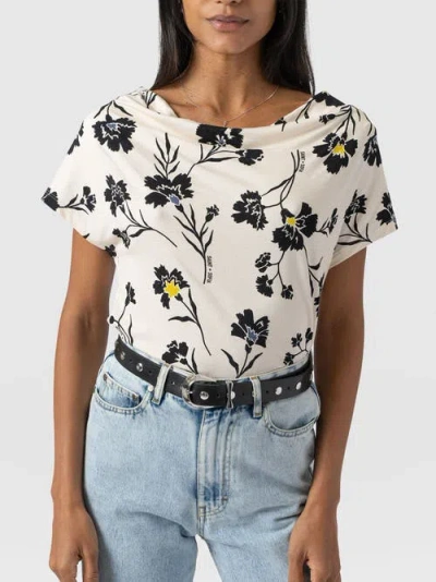 Saint + Sofia Cowl Neck Tee