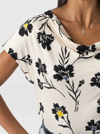 Saint + Sofia Cowl Neck Tee