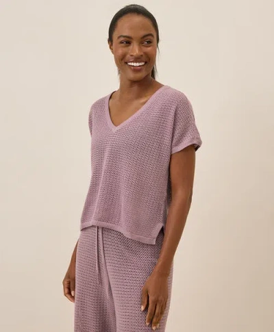 Pact Beachside Linen V-neck Top Made With Organic Cotton In Metallic