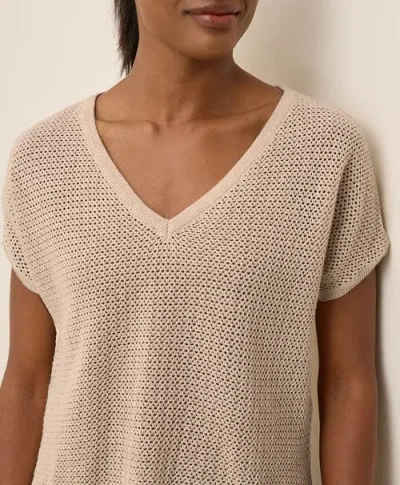 Pact Beachside Linen V-neck Top Made With Organic Cotton In Gray