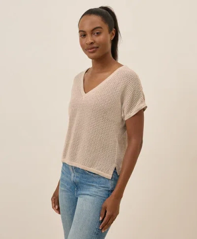 Pact Beachside Linen V-neck Top Made With Organic Cotton In Gray