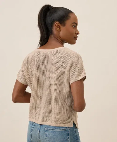 Pact Beachside Linen V-neck Top Made With Organic Cotton In Gray