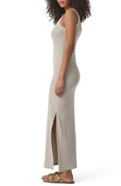Splendid Lina Stripe Rib Cotton Blend Tank Dress In Neutral