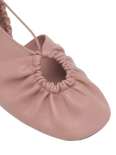Lanvin Mesure Lace-up Leather Ballerina In Pink