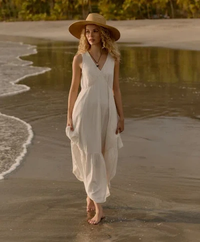Pact Organic Cotton Double Gauze Beach To Brunch Dress In White