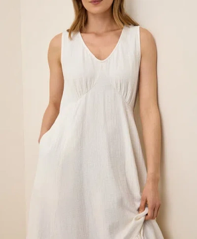 Pact Organic Cotton Double Gauze Beach To Brunch Dress In White