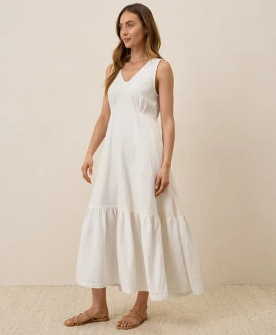 Pact Organic Cotton Double Gauze Beach To Brunch Dress In White