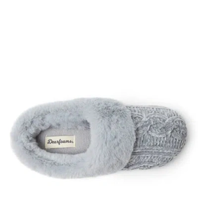 Dearfoams Womens Claire Cable Knit Chenille Clog Slipper In Multi