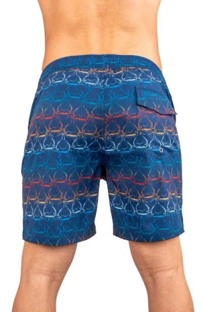 Maceoo Swim Lion Shark Wave Swim Trunks In Blue