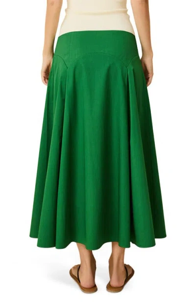 Solid & Striped The Gael Pleated Maxi Skirt In Green
