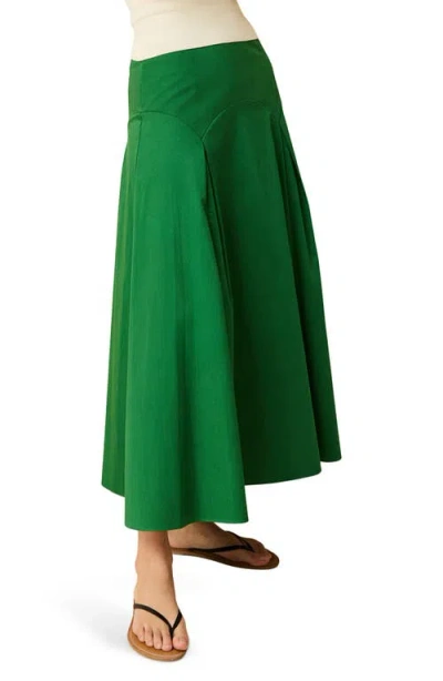 Solid & Striped The Gael Pleated Maxi Skirt In Green