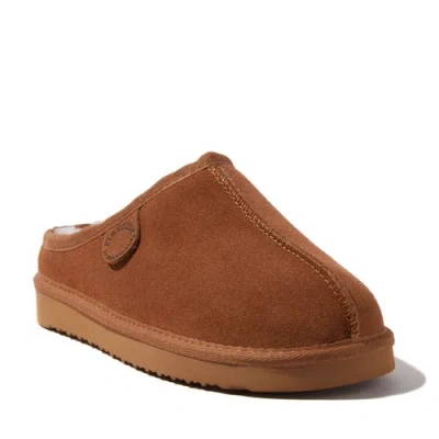Dearfoams Fireside Greta Genuine Shearling Clog Slipper In Brown