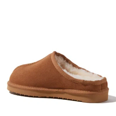 Dearfoams Fireside Greta Genuine Shearling Clog Slipper In Brown